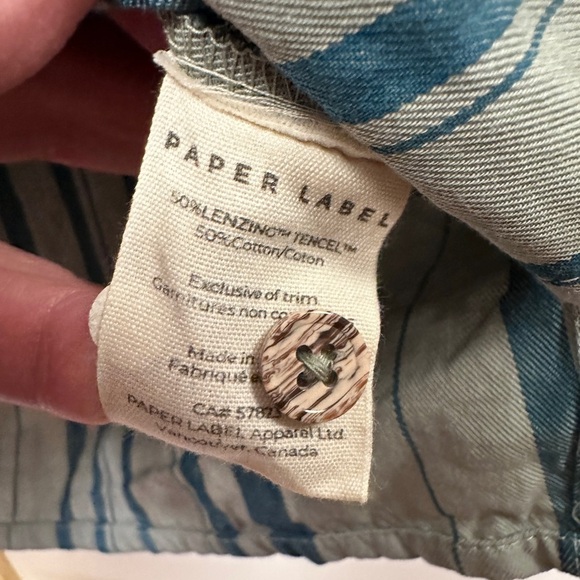 EUC Paper Label Penny Striped shirt green & blue - Picture 7 of 7
